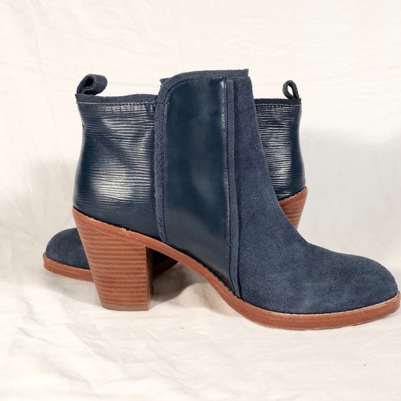 Matt Bernson “Holt” Blue Suede Ankle Boots Size 10 - Picture 4 of 8